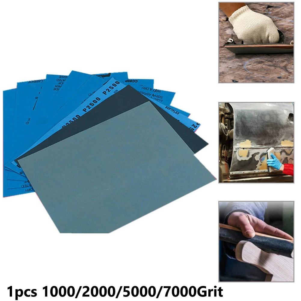Schleifpapier, Schleifpapier, Körnung 1000/2000/5000/7000, wasserfestes Papier, nass/trocken, für Bau, Automobil, Holzprodukte und Bearbeitung