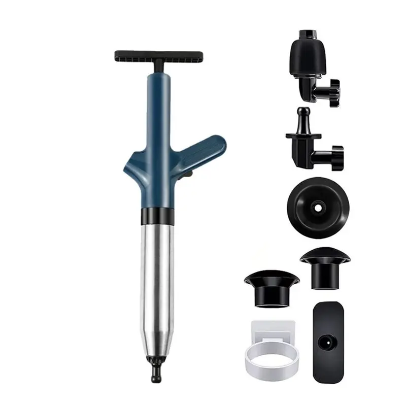 B23B Toilet Plunger High Pressure, For Drain Clog Removal Tool Heavy Duty With Gauge, For Bathroom, Shower Unclogger