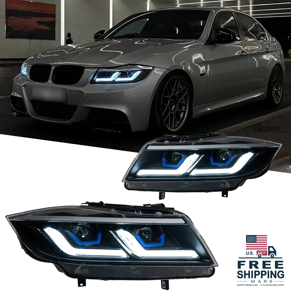 

Фары TYPY для BMW 3 серии E90 (2005-2012), светодиодные фары, проекторные фары DRL, передние фары для моделей 320i, 318i, 330i, аксессуары для автомобилей.