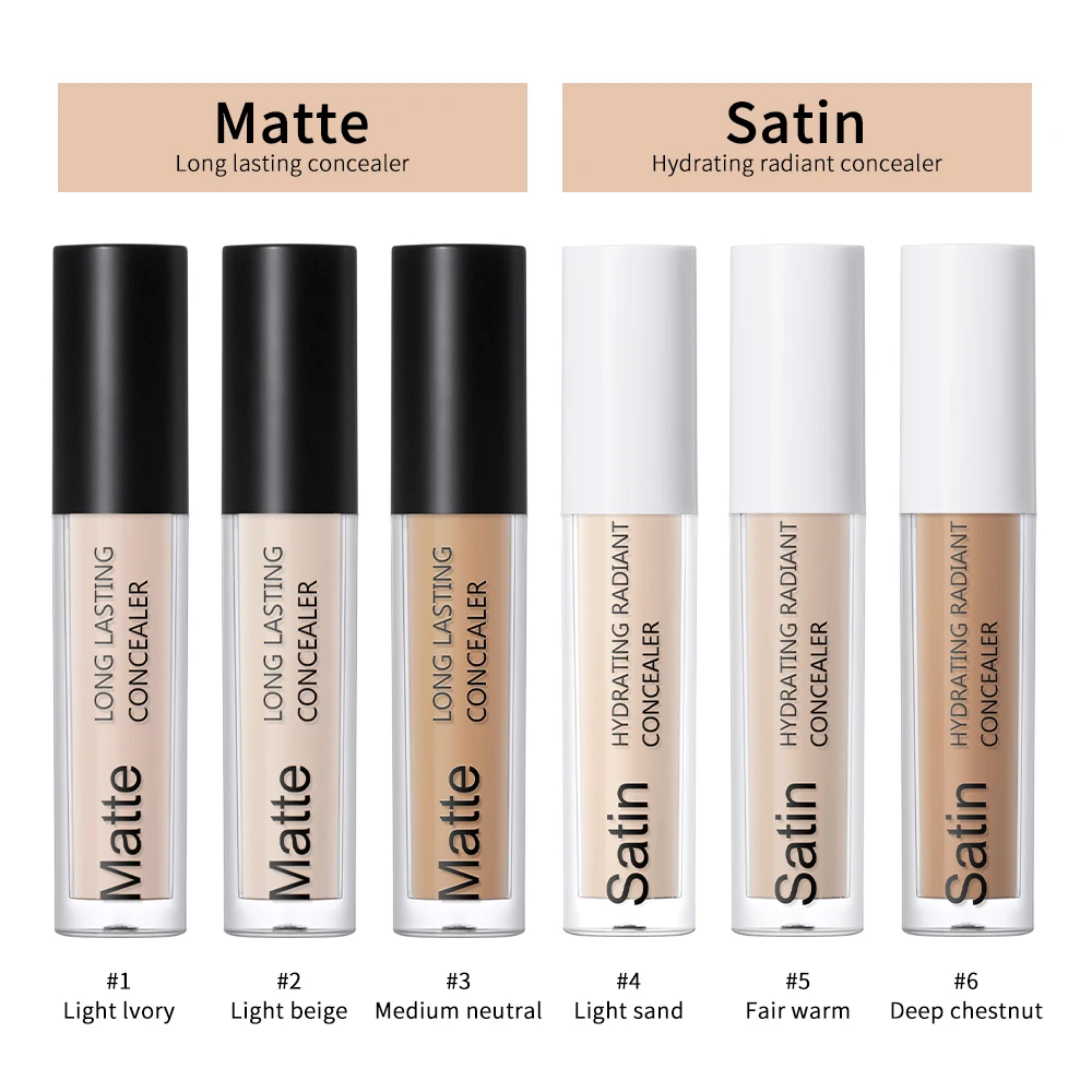 Long Lasting Highly Concealer Full Coverage  Pigmented Matte Finish Medium Neutral 6 Colors Camo Concealer Makeup