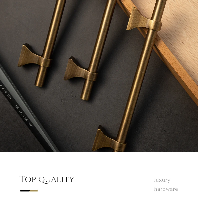 Antique brass drawer handle and T knob — supplier illustration 4