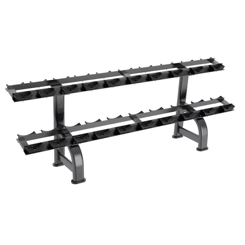 2-Tier Home Gym Dumbbell Storage Rack Complete Set Design Solid Metal Build For Indoor Fitness Equipment Best Choice