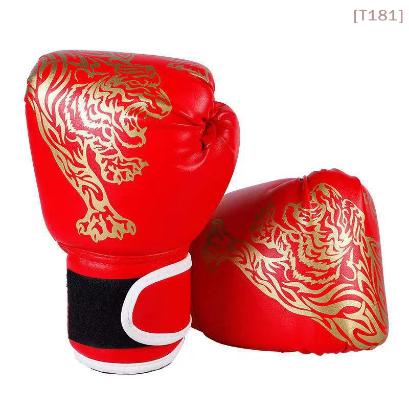 

[E]Children Professional Boxing Gloves Breathable PU Leather Fighting Gloves Boxing Training Kickboxing Gloves For Sport Sandbag
