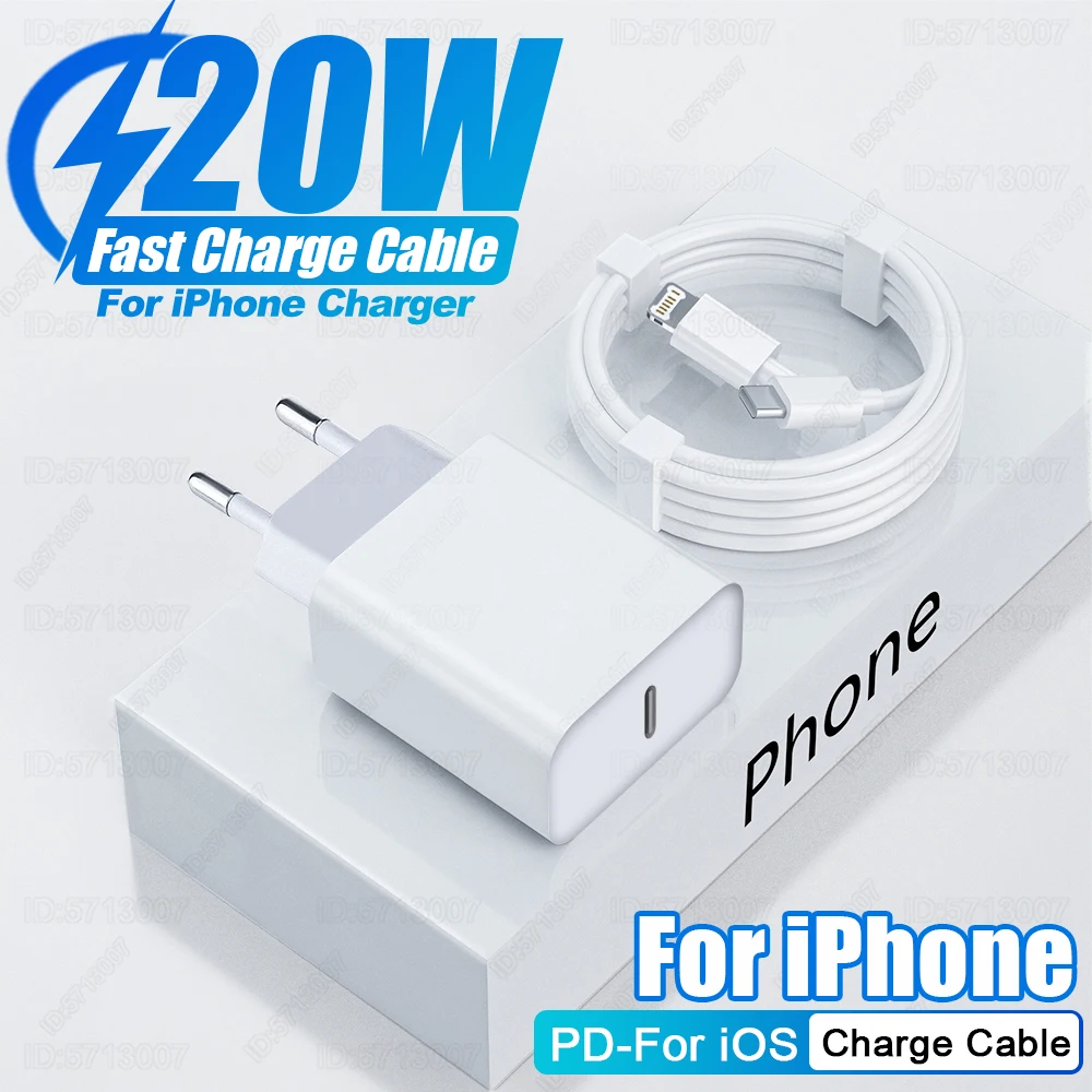PD 20W Fast Charger For iPhone 11 12 13 14 15 16 Pro Max Plus Fast Charging Cable For iPhone USB Type C Date Wire Phone Charger