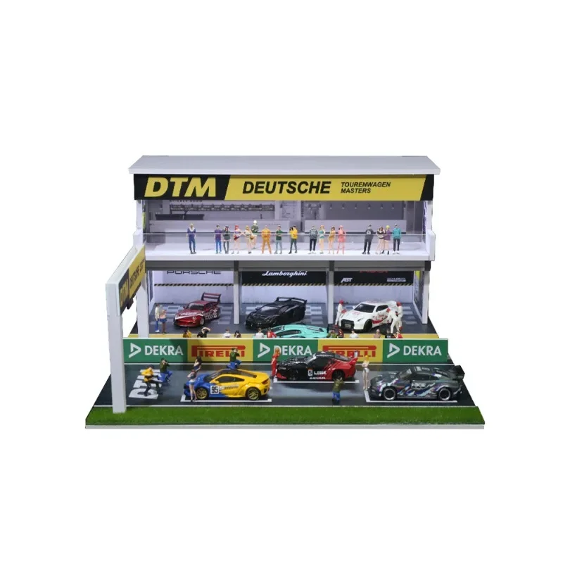 

1:64 DTM lighting version track three-dimensional room assembly scene with car model