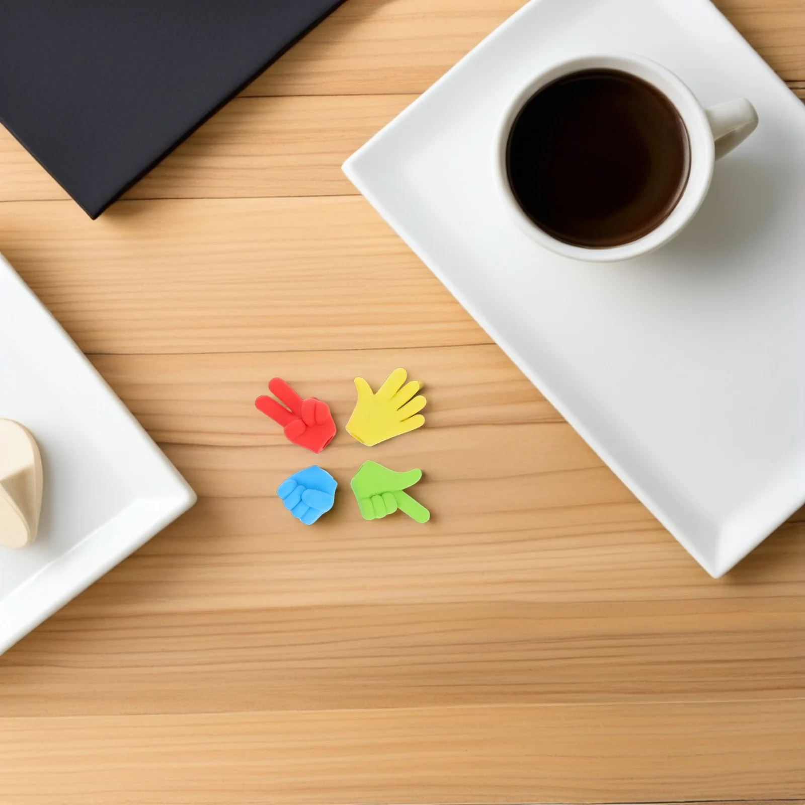 4 PCS Stone Scissors Cloth Eraser Student Kid Stationery Cartoon Pencil Creative