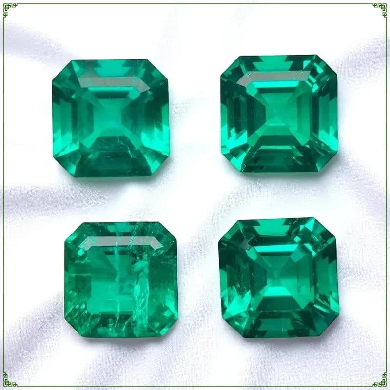 

M-Lab Grown Colombian Emerald Stone Hydrothermal Hand-cutting Asscher Cut Synthetic Emerald Stone With AGL Certificate