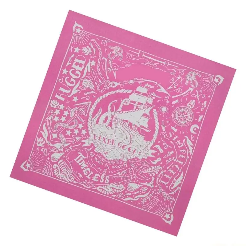 31BF Sailor Design Pink Bandana Scarf Soft Cotton Head Wrap Hip Hop Headscarf