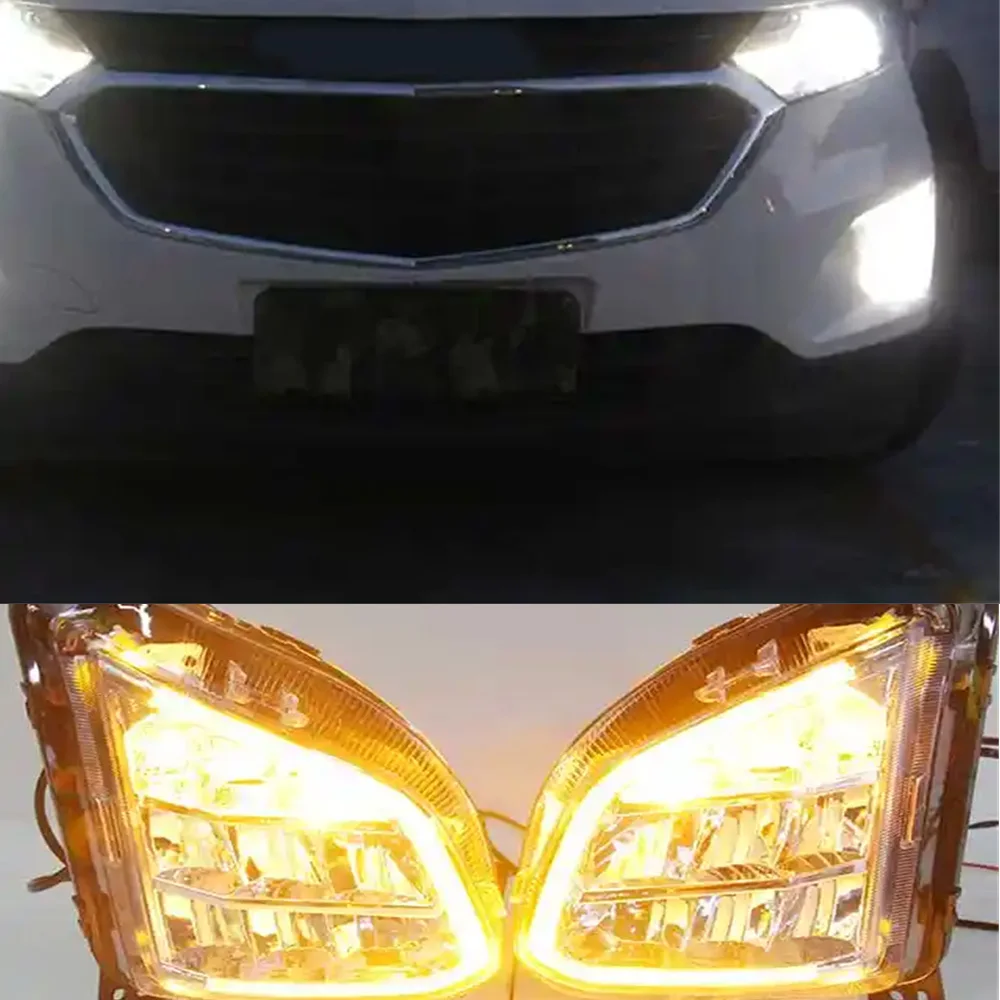 

LED Daytime Running Light For Chevrolet Equinox 2017 2018 2019 Fog Lamp Cover Daylight Drl