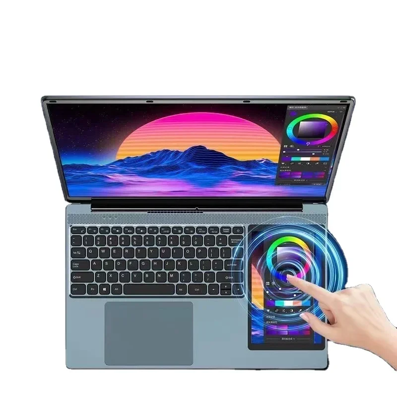 

Ready To Ship Dual Screen Laptop 15.6 + 7 inch Win 11 16GB DDR4 RAM 2TB SSD For Online Teaching School Laptop Meeting