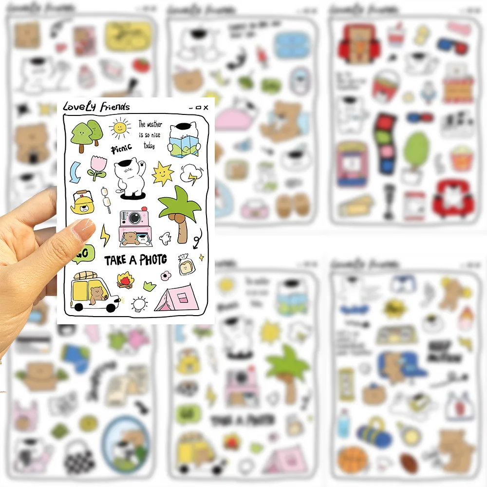 8 шт. наклеек с милыми животными