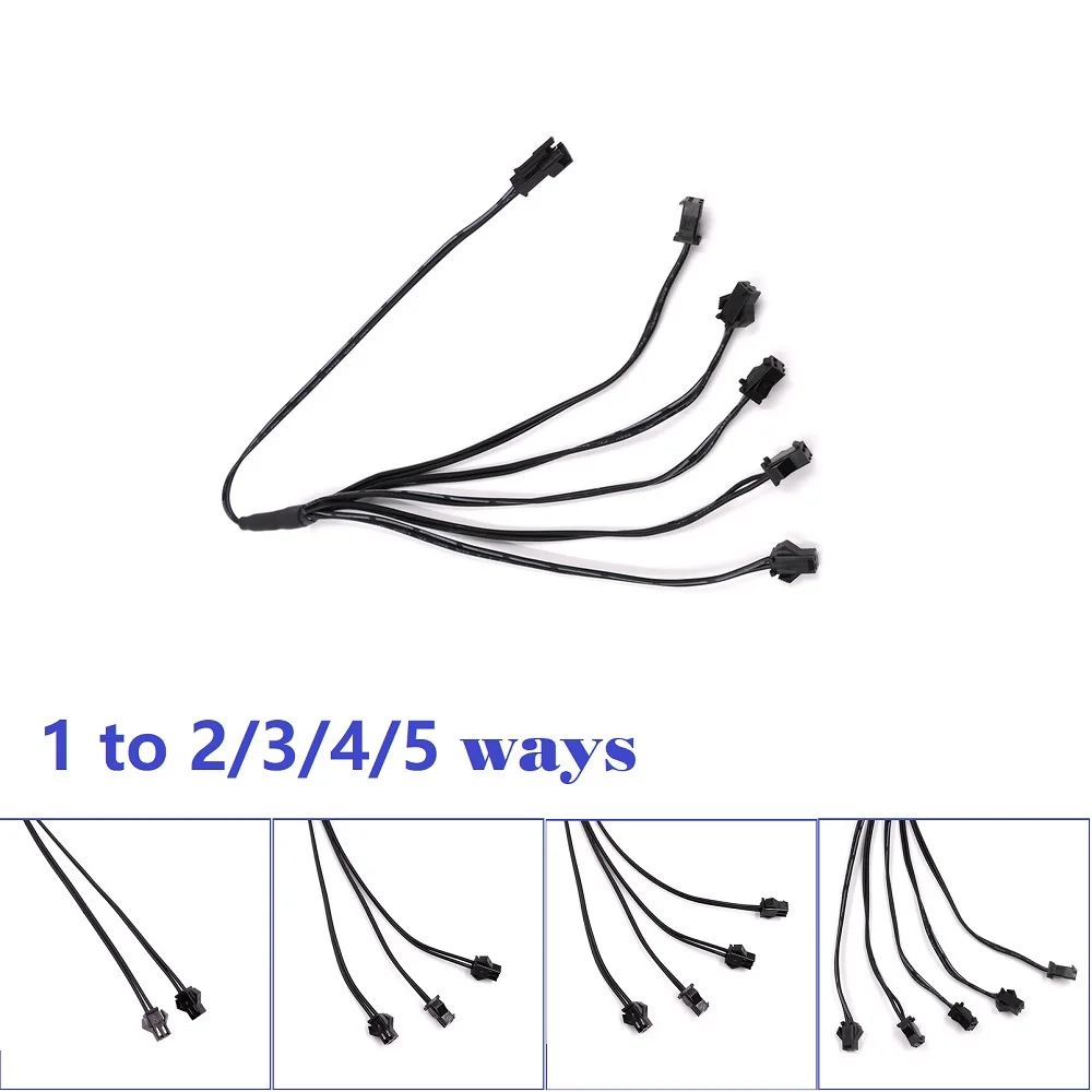 1 To 2/3/4/5 Splitter Connector For EL Wire Electroluminescent Light Conected With Inverter Cable LED Neon Light Wiring