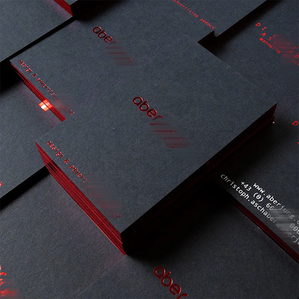 Luxury Custom Printed Logo Color Rose Gold Plated Paper Business Card with Rose gold edged