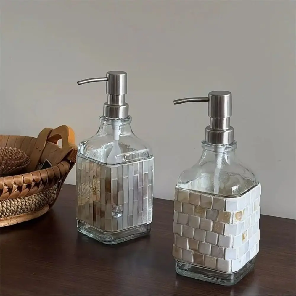 Exquisite Luxury Lotion Bottle Mosaic Artistry High-Volume Press Type Empty Bottle 16oz Capacity Handcrafted