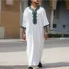 116493-d26d93.jpg Muslim Men Embroidered Long Robe Round Neck Jubba Thobe Basic Jilbab Djellaba Islamic Qamis Homme Musulman Jalabiya Arabia Man