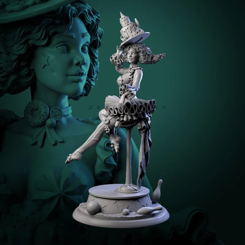 

38mm 50mm 75mm Circus Performance Girl Resin Model Figure Gk Micro Miniature 3d Printed White Model Toy Unassembled Unpainted