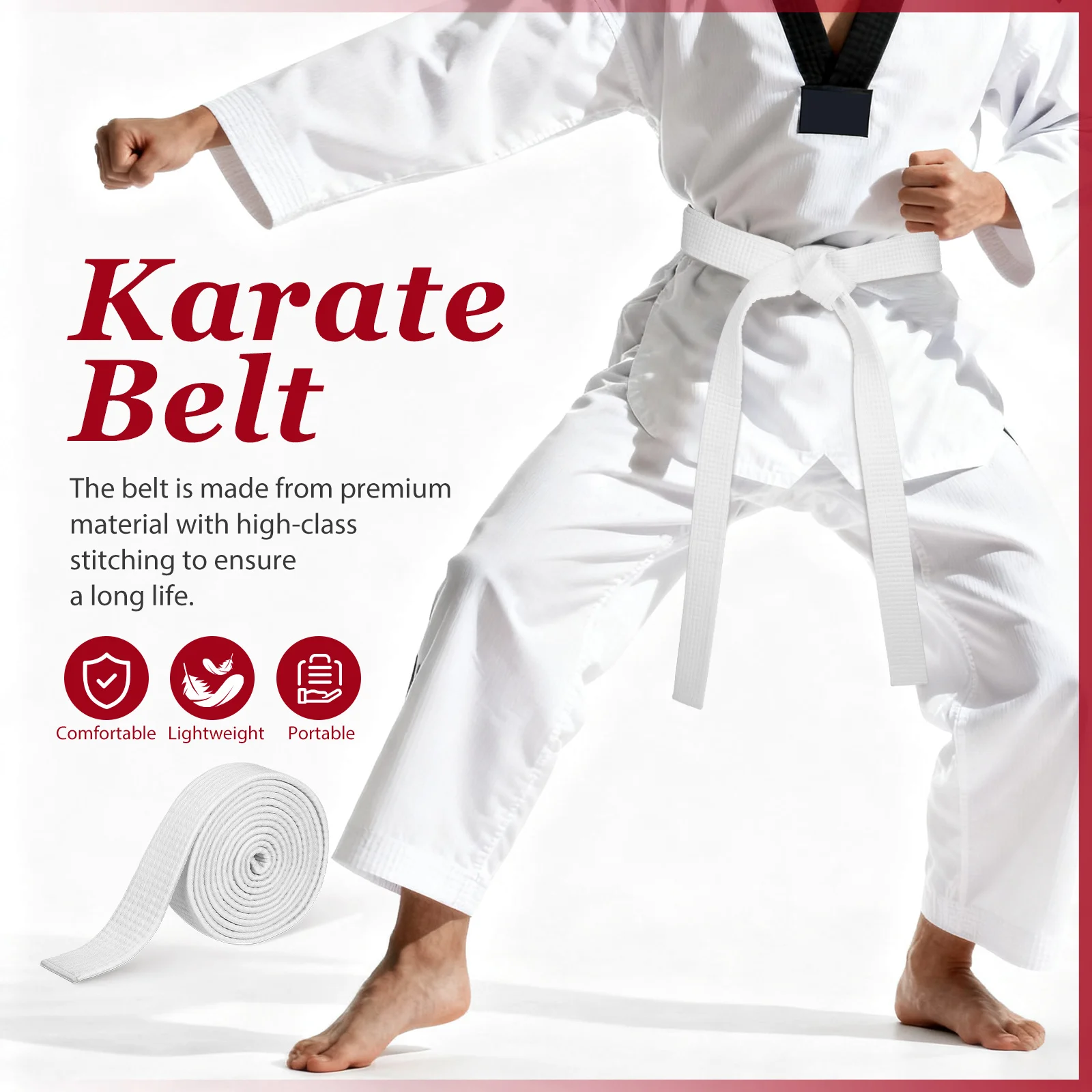 حزام الكاراتيه المتين، حزام التايكوندو، فنون الدفاع عن النفس، الخصر، مادة ممتازة للمدربين المحترفين، هدية الكاراتيه