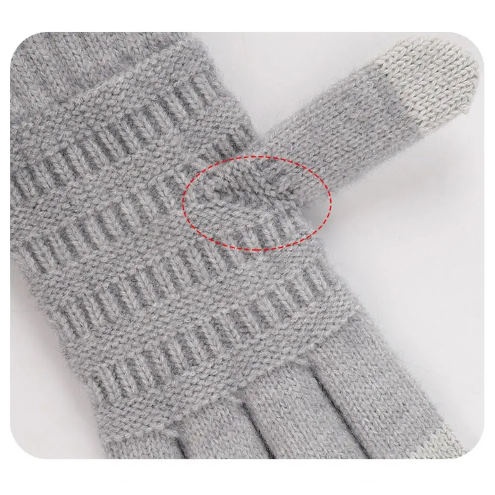 قفازات نسائية محبوكة تعمل باللمس مقاومة للبرد قفازات حرارية سميكة مقاومة للرياح قفازات دافئة للخريف والشتاء #4