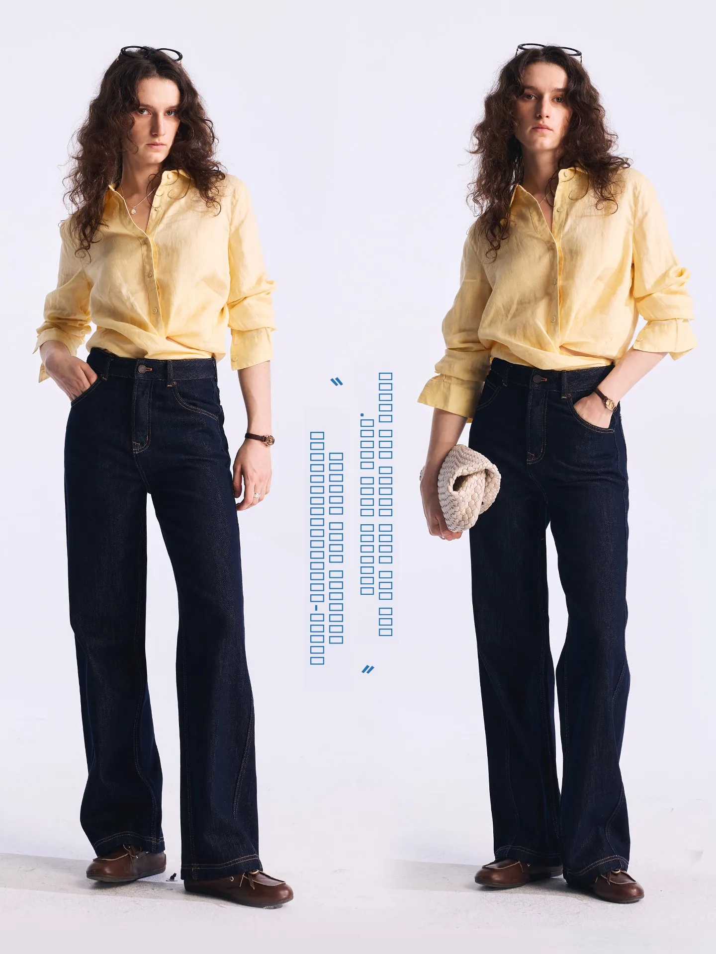 

Женские джинсы с высокой талией, свободного прямого кроя, весенняя коллекция Rightcell, деконструированные брюки-сэндвич из хлопка, Cleanfit Sle