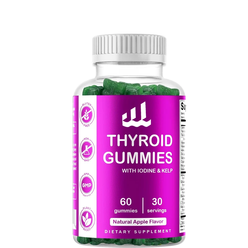 

Vitamin vegetarian thyroid support gummies with iodine and kelp -60 pills - boost your energy and increase metabolism