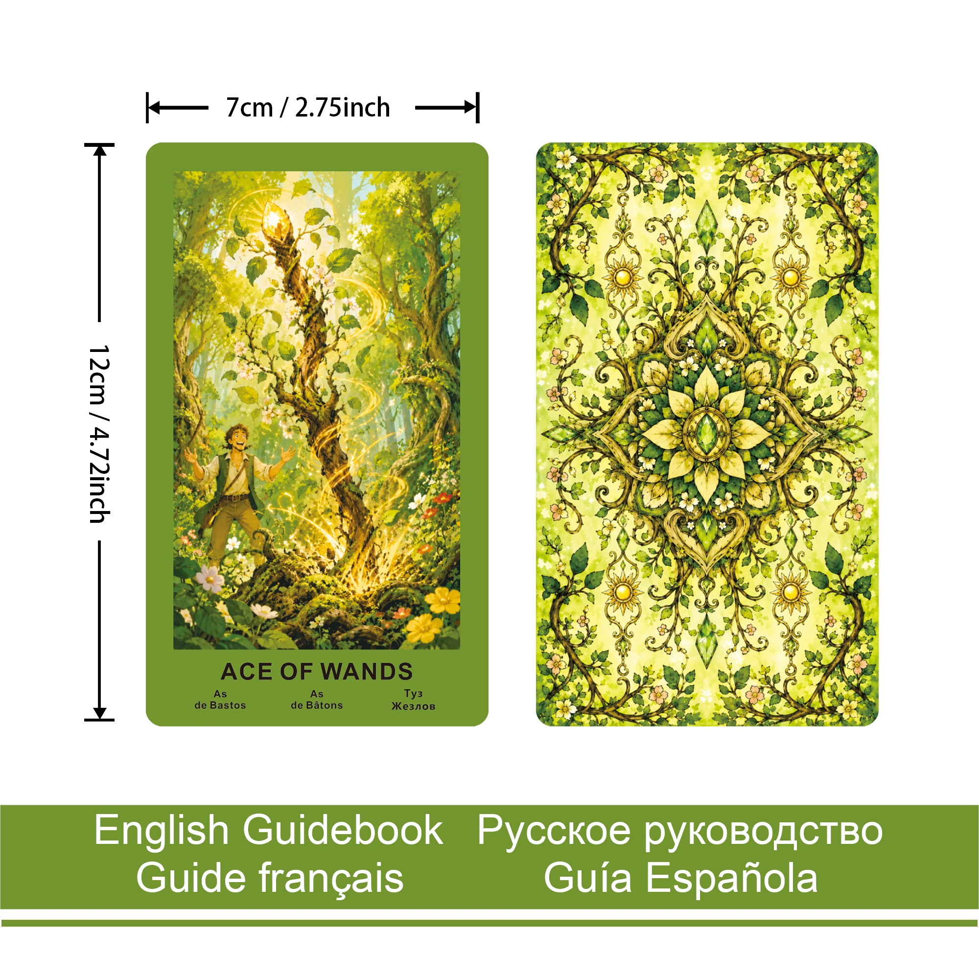 The Sunwoven Forest Tarot Deck, 78 Original Tarot Cards, Nature Theme, with Paper Guidebook (EN/RU/ES/FR), Beginner Friendly view 2