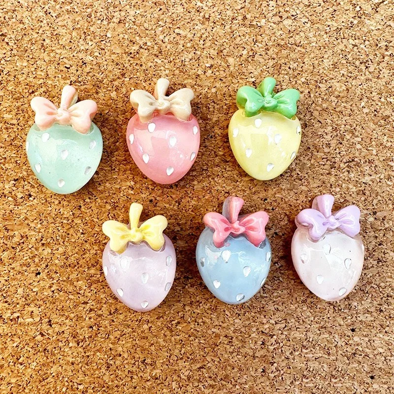 6pcs Creative Push Pin Macaron Cute Transparent Strawberry Soda Softboard Felt Photo Wall Message