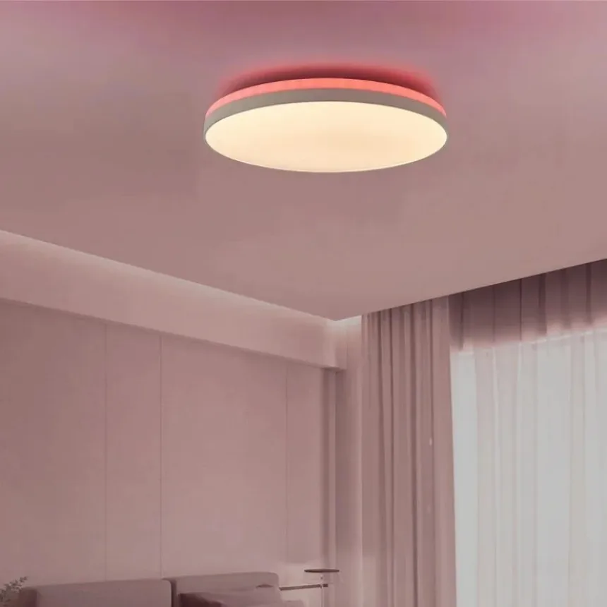 Plafonnier LED Intelligent RVB avec Bluetooth et Télécommande, Luminaire Décoratif à Intensité Réglable, Idéal pour un Salon ou une Chambre à Coucher, Tuya