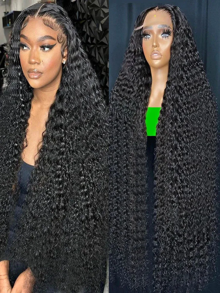 

13x6 300% Density Loose Deep Wave Human Hair Wigs 13x4 360 HD Water Curly Full Lace Frontal Wigs Brazilian 40 46 Inch For Women