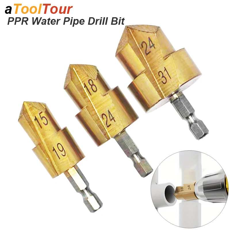 

PPR Lifti Drill Bit Step Socket For Water PVC Pipe Expander Connector Repair Plumb Fit Reamer Ream Hole Elbow Tee Plumber Tool