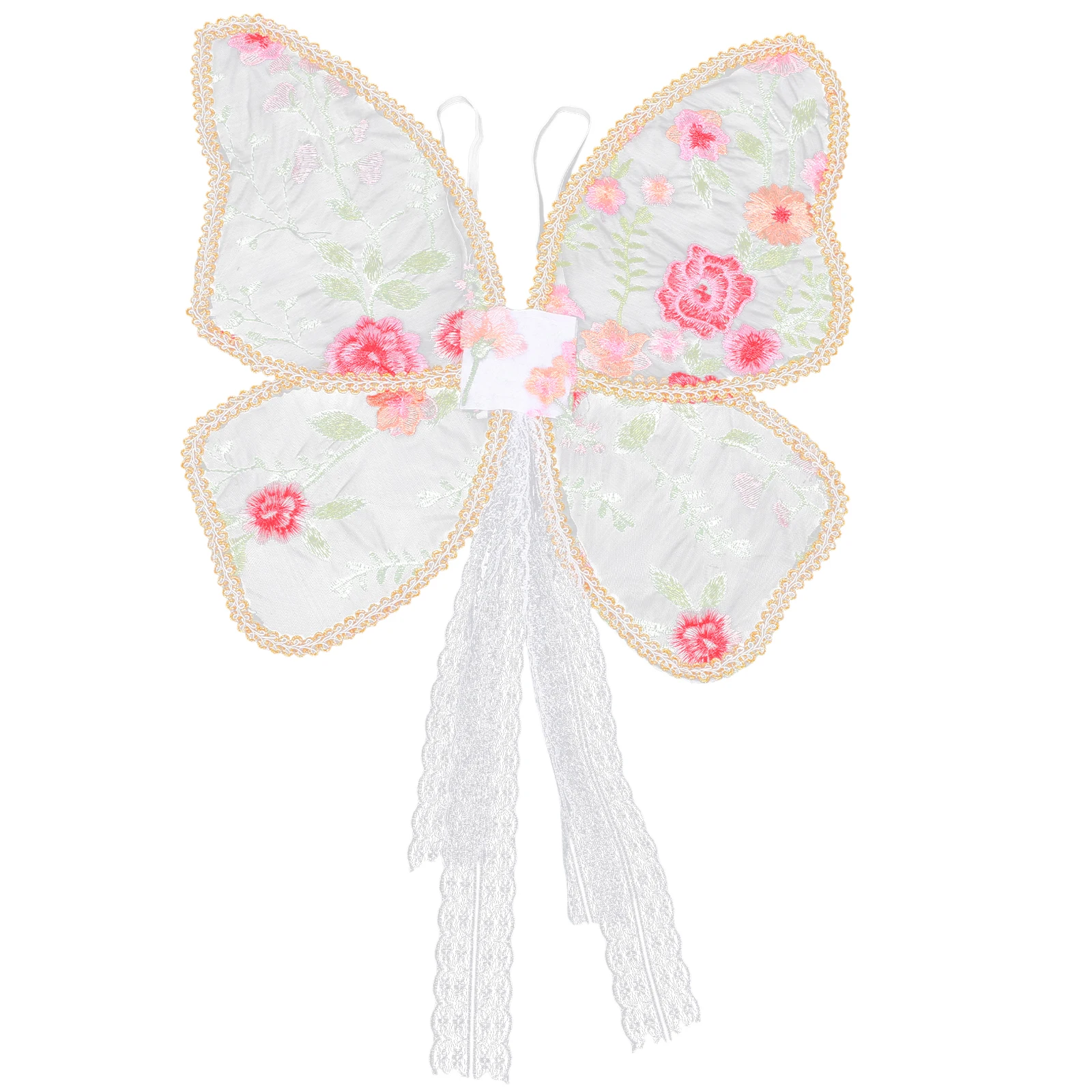 

Lace Butterfly Wings Props Beautiful Elegant Costume Accessory for Girls Stage Performance Photo Shoot White Color