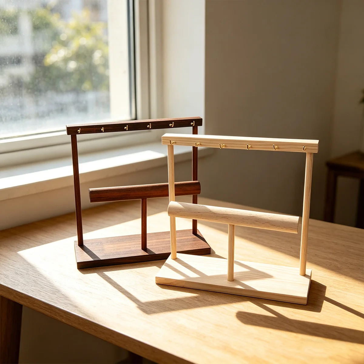 

Solid wood jewelry rack desktop bracelet necklace hanger dresser jewelry display rack stall rack