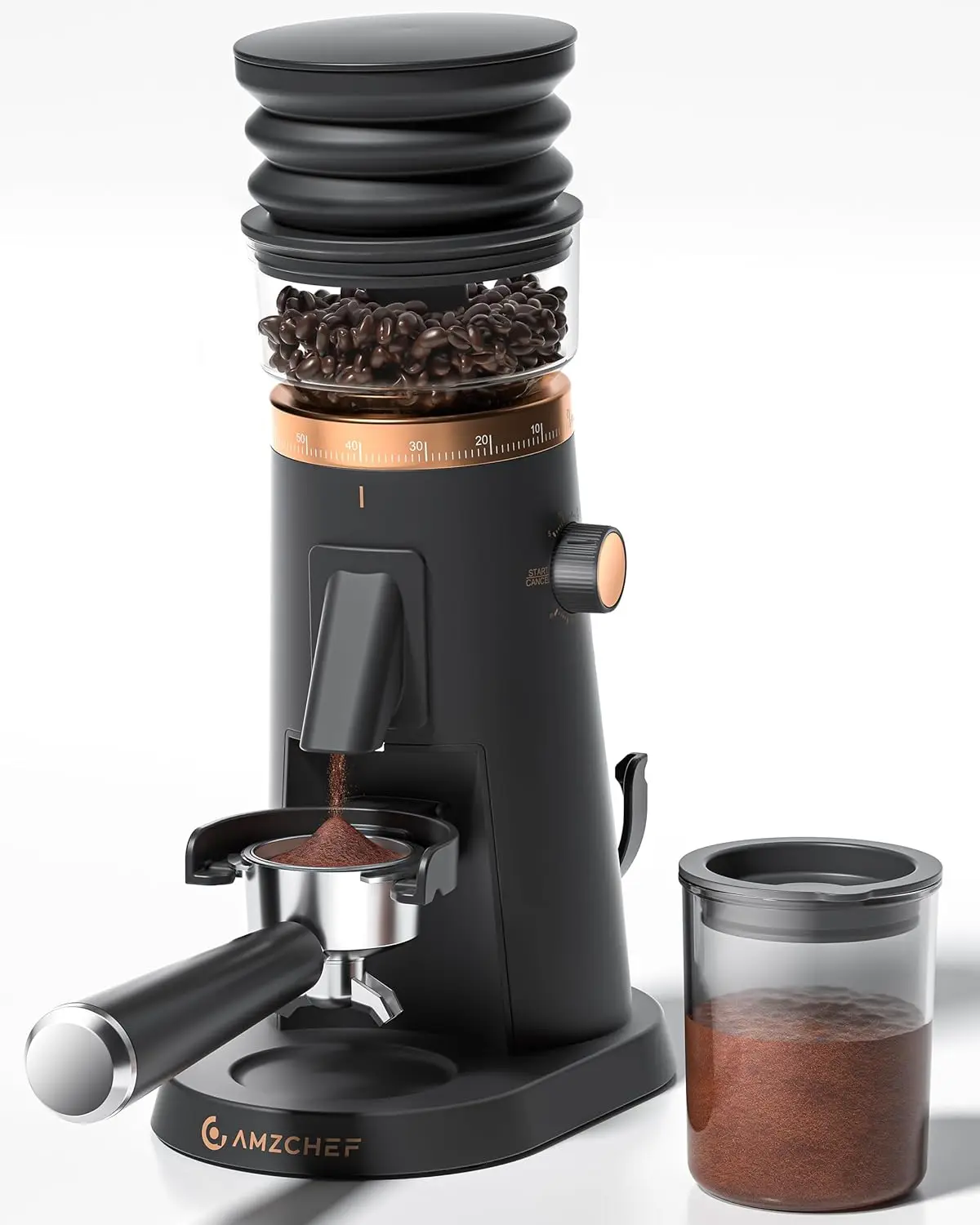 

Single Dose Coffee Grinder with 75 Settings, Anti-Static Design, Quiet Motor & Vacuum Cup for Home Espresso