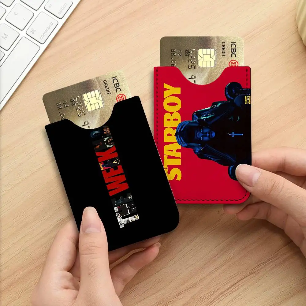 Funny Singer The Weekends Men Women Universal PU Leather Business Card Holder ID Credit Card Organizer Pocket Size Card Case