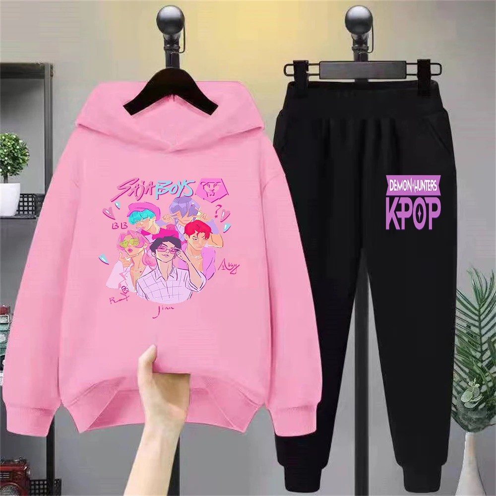 

Kids Sweatshirt Set with SajaBoys Cartoon Print - Trendy Casual Outfit for Boys & Girls, Comfortable Cotton Pullover + Pants