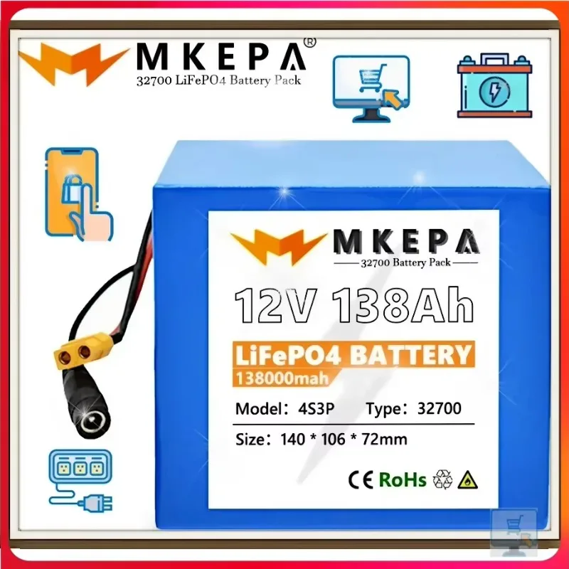 

[New 32700 12V Battery Pack 4S3P With Builtin 40A Balanced BMS, Suitable For Electric Boats And Uninterruptible Power Supplies