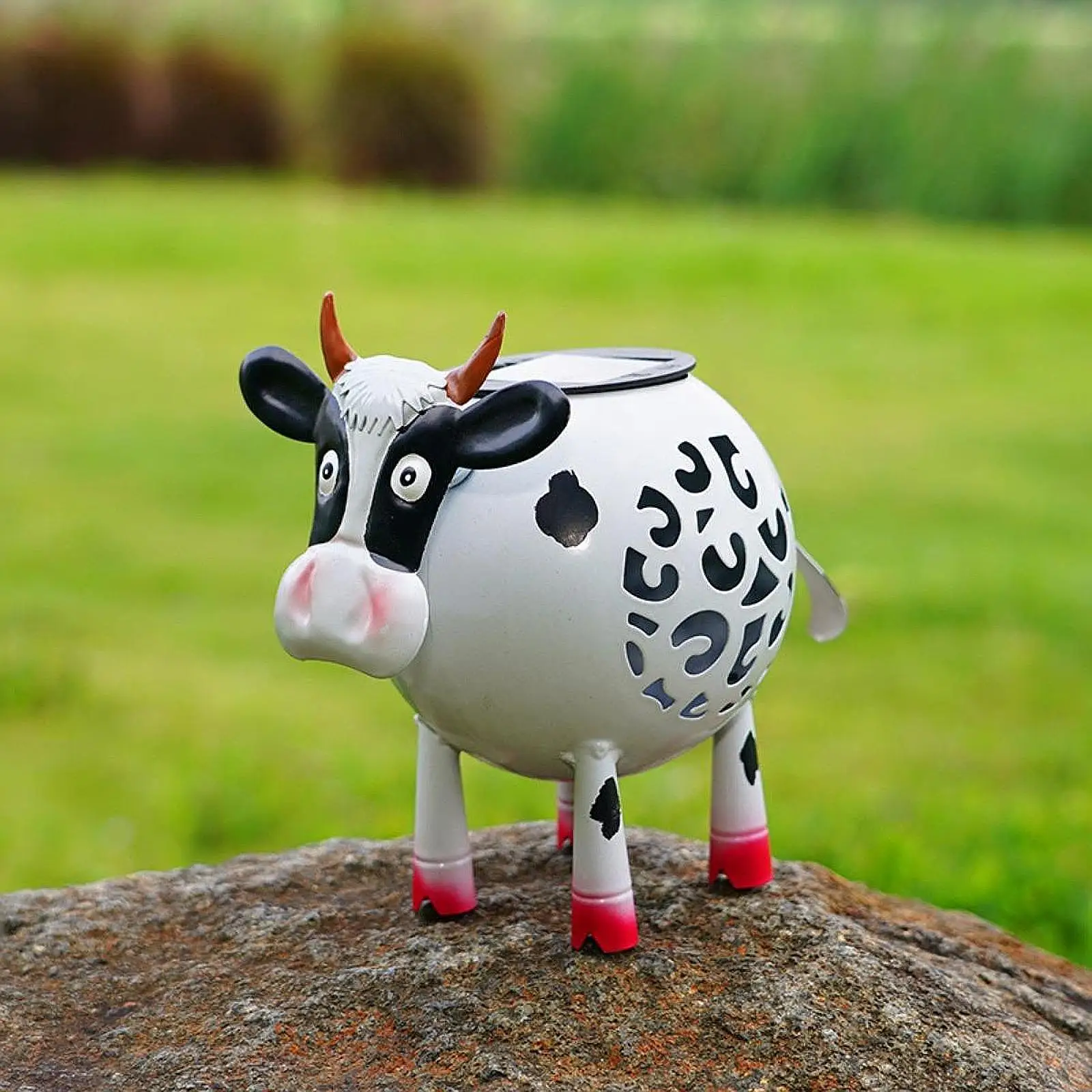 

Солнечная корова, декоративная металлическая полая лампа в форме животного, уличный декор, коровая лампа для фермы, патио, уличное украшение двора