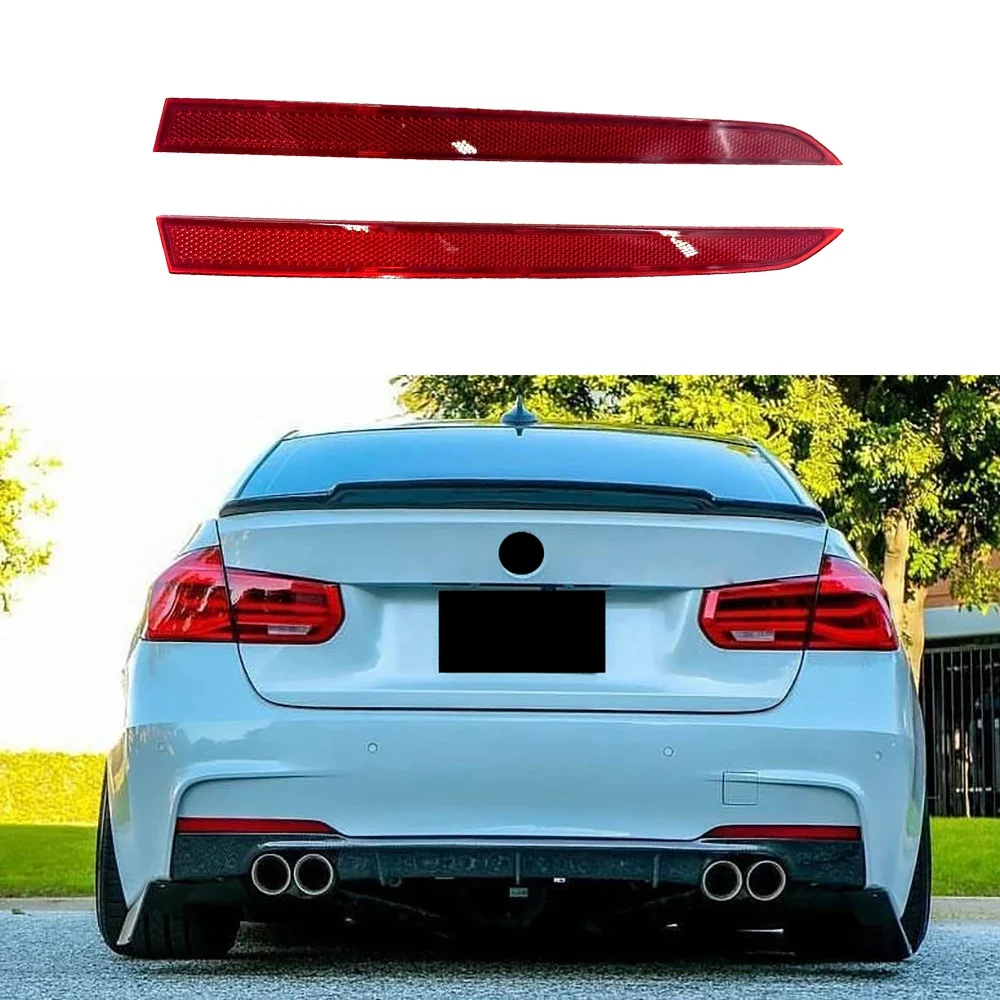 Car Red Rear Bumper Light Reflector Tail Lamp Warning Light Fog Lamp for-BMW 3-Series F30 F31 M Sport 328I 335I 2012-