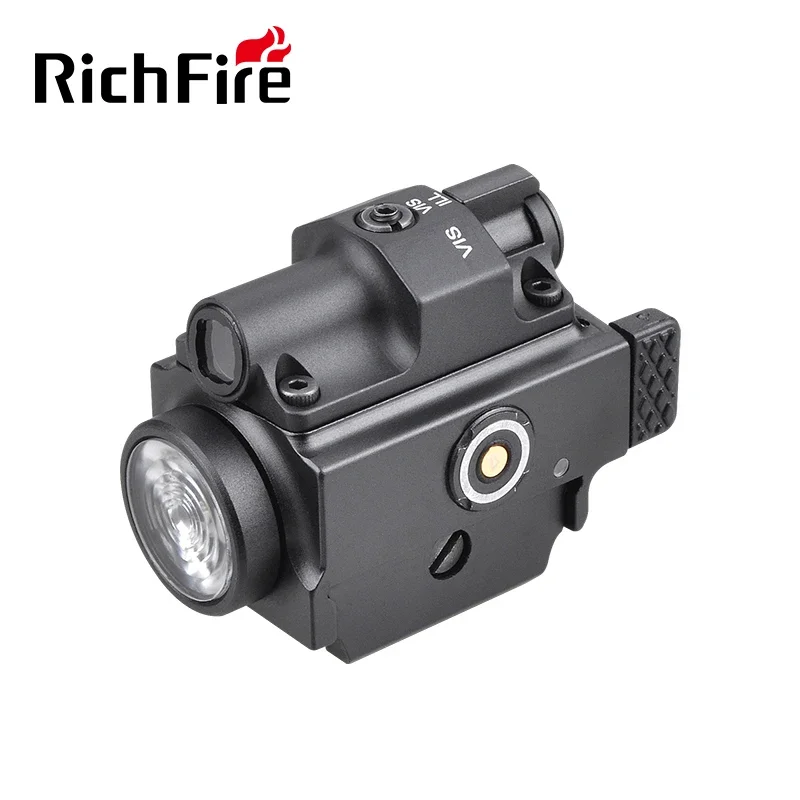 Richfire Rechargeable Weaponlight Magnetic Charging 1000LM Laser Green Light Tactical Flashlight Combo for Rifles Quick Release