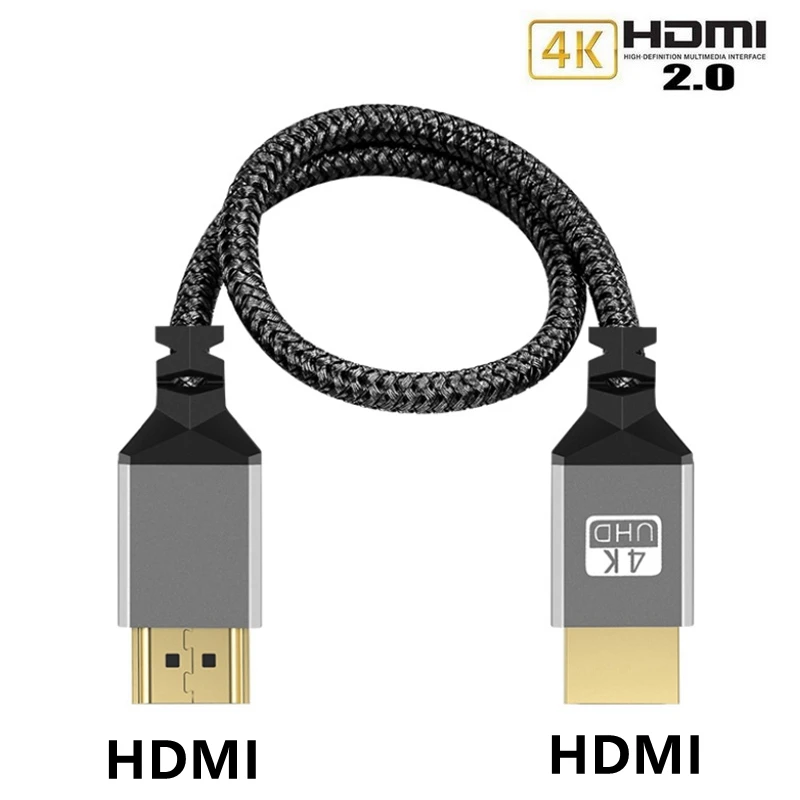 Nylon Braid 4K 60HZ TPU HDMI 1080P Micro Mini TO HDMI-Compatible Extension Male Cable For Camera PS3/4/5 Projector TV Box Laptop