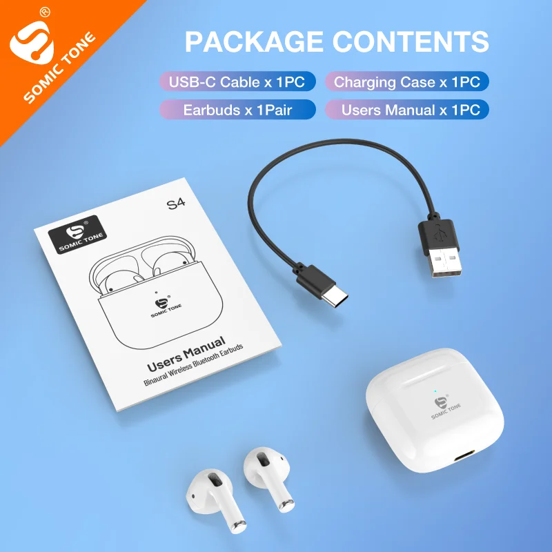 SOMIC TONE S4 Беспроводные TWS наушники V5.0 Bluetooth наушники с шумоподавлением Hi-Fi стереогарнитура для музыки ежедневный вызов