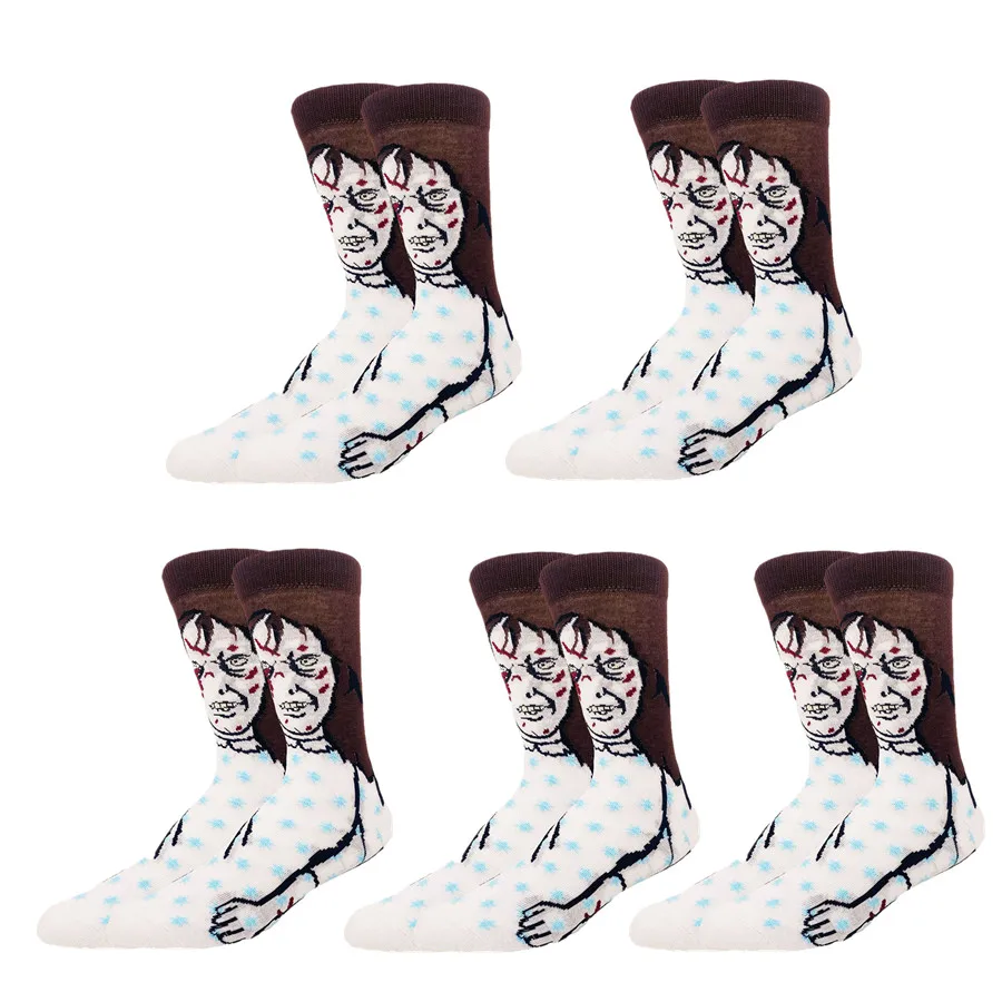 Уличная мода хип-хоп Рождество Хэллоуин мультфильм аниме носки мужчины женщины новинка забавные повседневные носки для экипажа теплая зимняя одежда