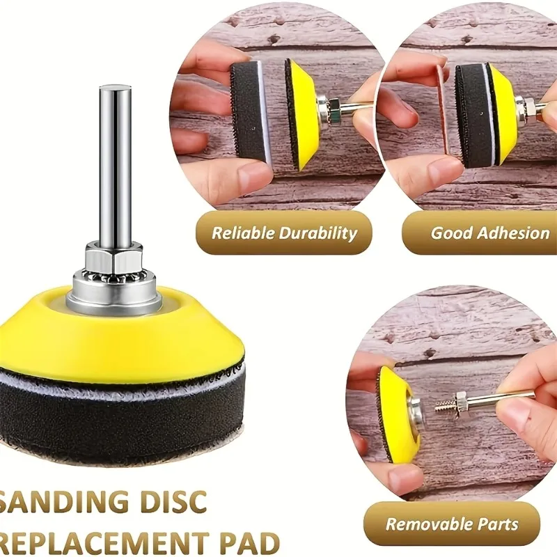 2-inch 50mm pneumatic disc sponge set, compatible with angle grinder polishing pad, hook and loop polishing pad