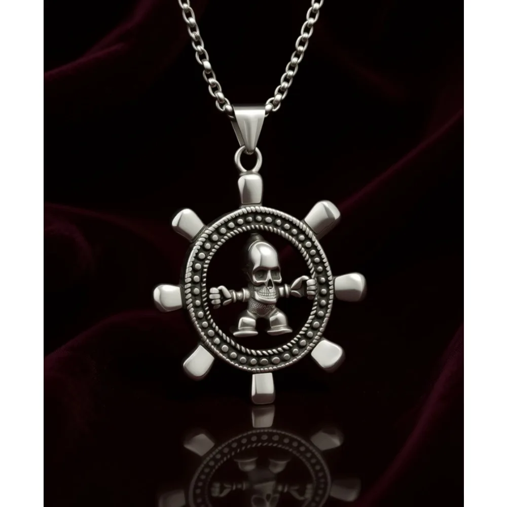 

Готический панк-рок кулон из нержавеющей стали, винтажное ожерелье в стиле викингов, эмо, байкерское, альтернативное, дерзкое, унисекс, повседневное украшение-талисман