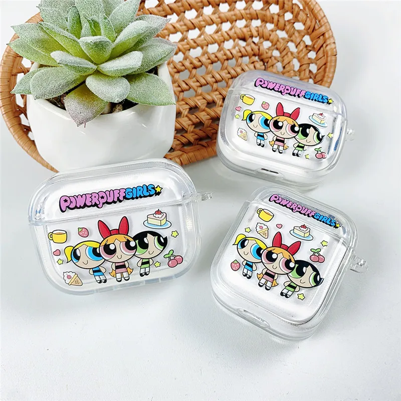 パワーパフガールズ イヤホンケース Apple AirPods 1 2 3 Pro Pro2 2nd 4 Pro3 ワイヤレス Bluetooth イヤホン Bluetooth ヘッドセット カバー
