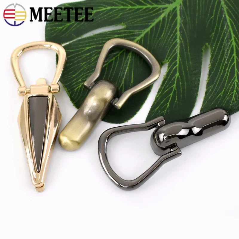 2/4/10Pcs Meetee D Ring Metal Side Clip Buckle Handbag Connector Clasp Bag Strap Leather Chain Hanger Hook Clamp DIY Accessories