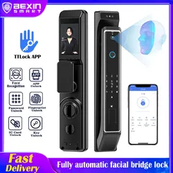 Full automaticTTLOCK APP 3D Face recognition Smart door lock fingerprint password outdoor waterproof 6068 intelligent door locks