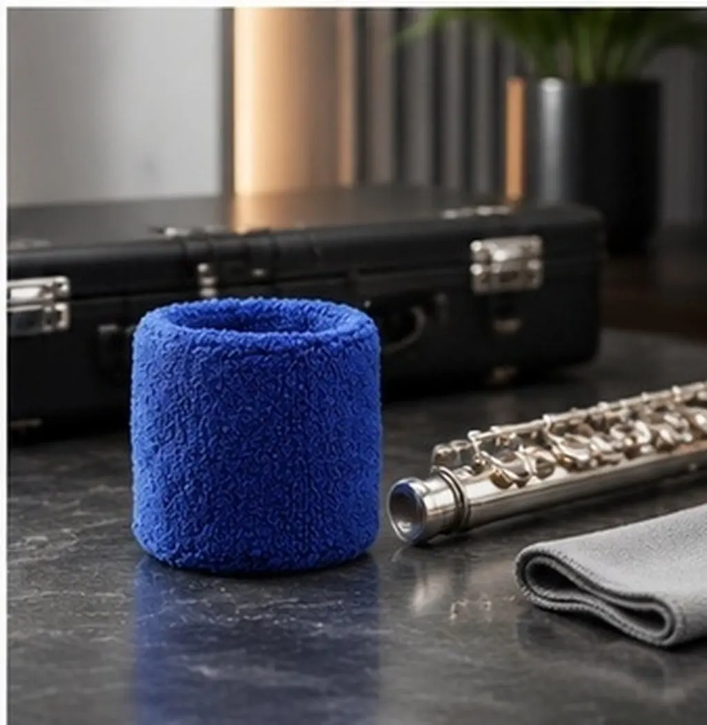 Blue Electric Blowpipe Moisture Absorbing Sleeve Fit Electronic Wind Instrument Flute Clarinet Mouthpiece Protection Cover