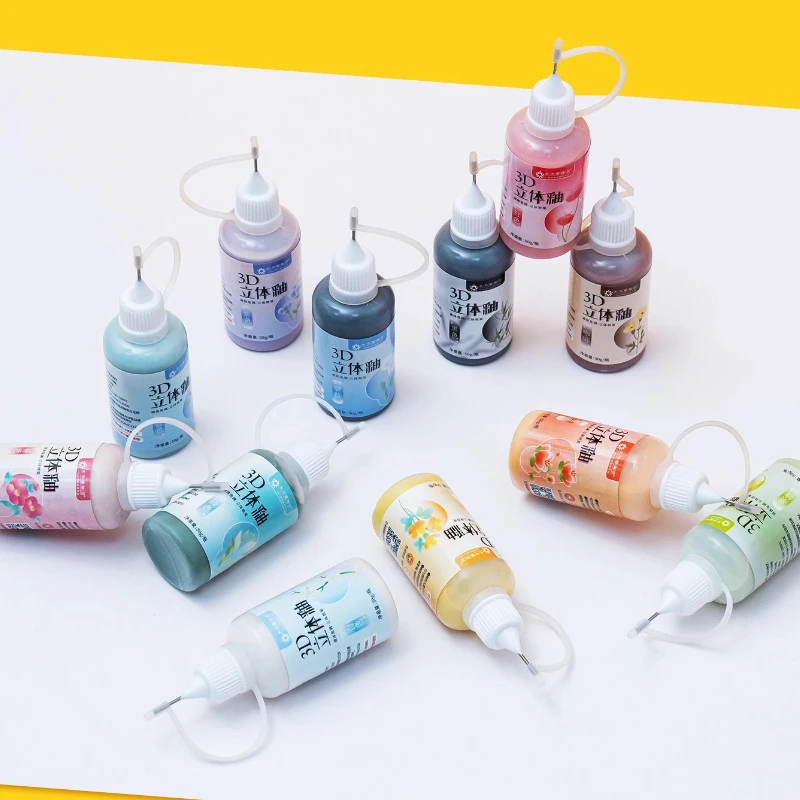 12 Colors/set Ceramic Art Underglaze Color Three-dimensional Glaze Base Outline DIY Ceramic Coloring Creative Painting Materials
