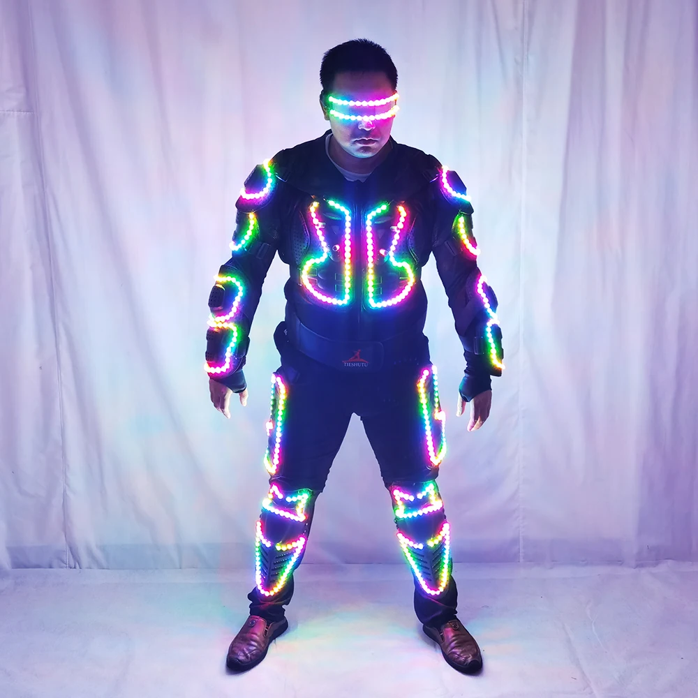 Future LED Robot Dance Armor RGB Laser Suit Festival Celebration Prom Party Music Show Cost Dancer Show Club Dress