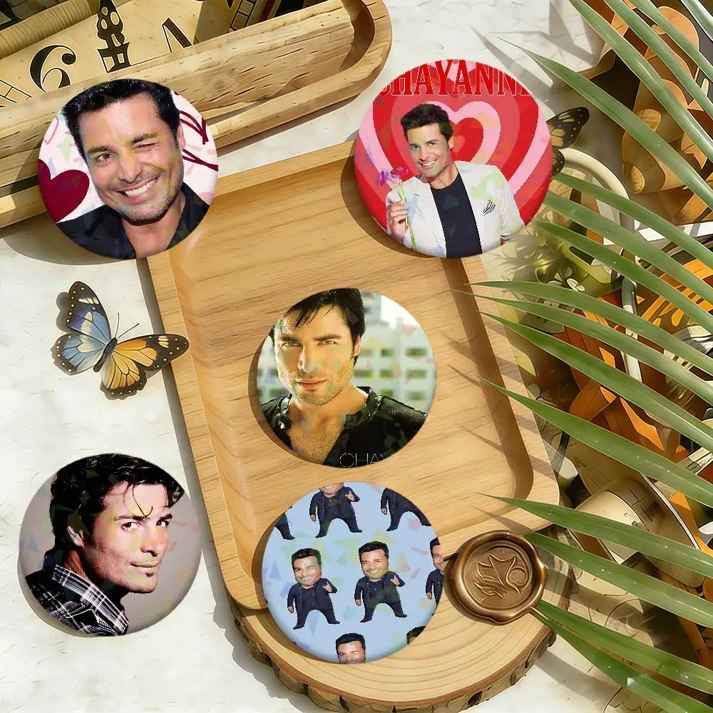 Singer meme art C-Chayanne Bailemos Otra Vez Round Pin Brooch Laser Badges Collect Gifts Cosplay Clothes Backpack Decor